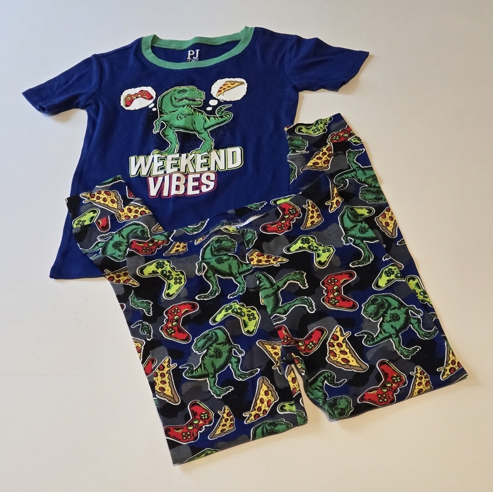 PJ Place/Kids Dinosaur Pajama Set - Blue and Green/Size 10